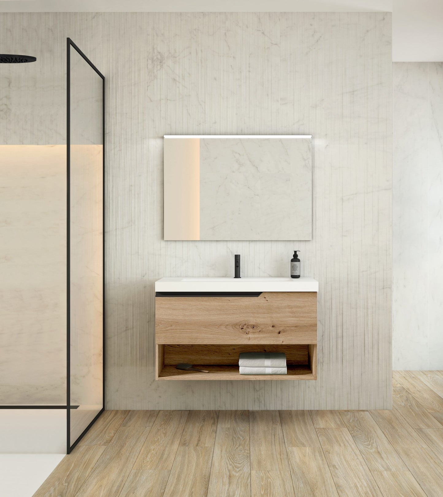 Eleven 800 1Drw Unit & Shelf Oak