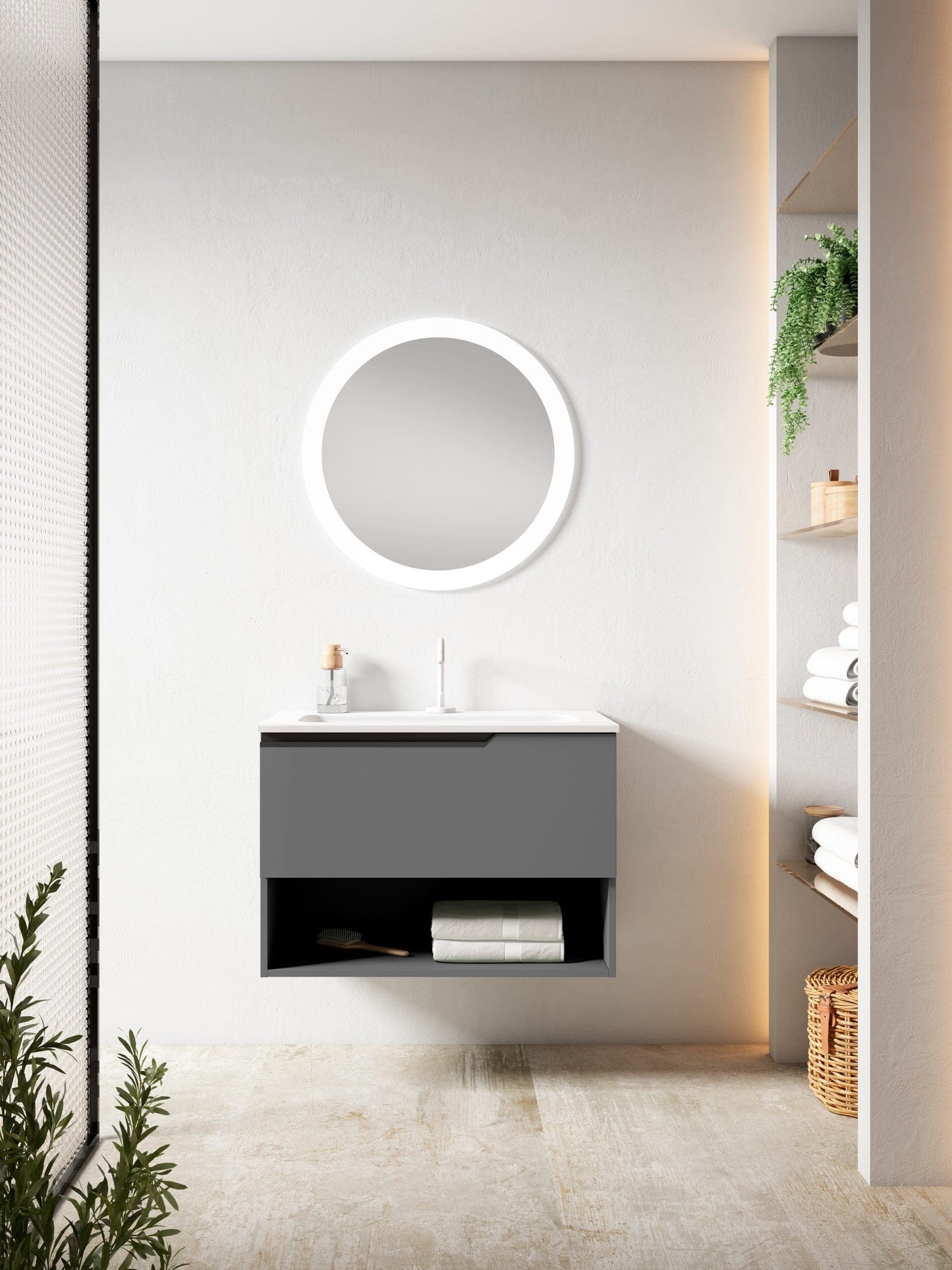 Eleven 800 1Drw Unit & Shelf Matt Graphite