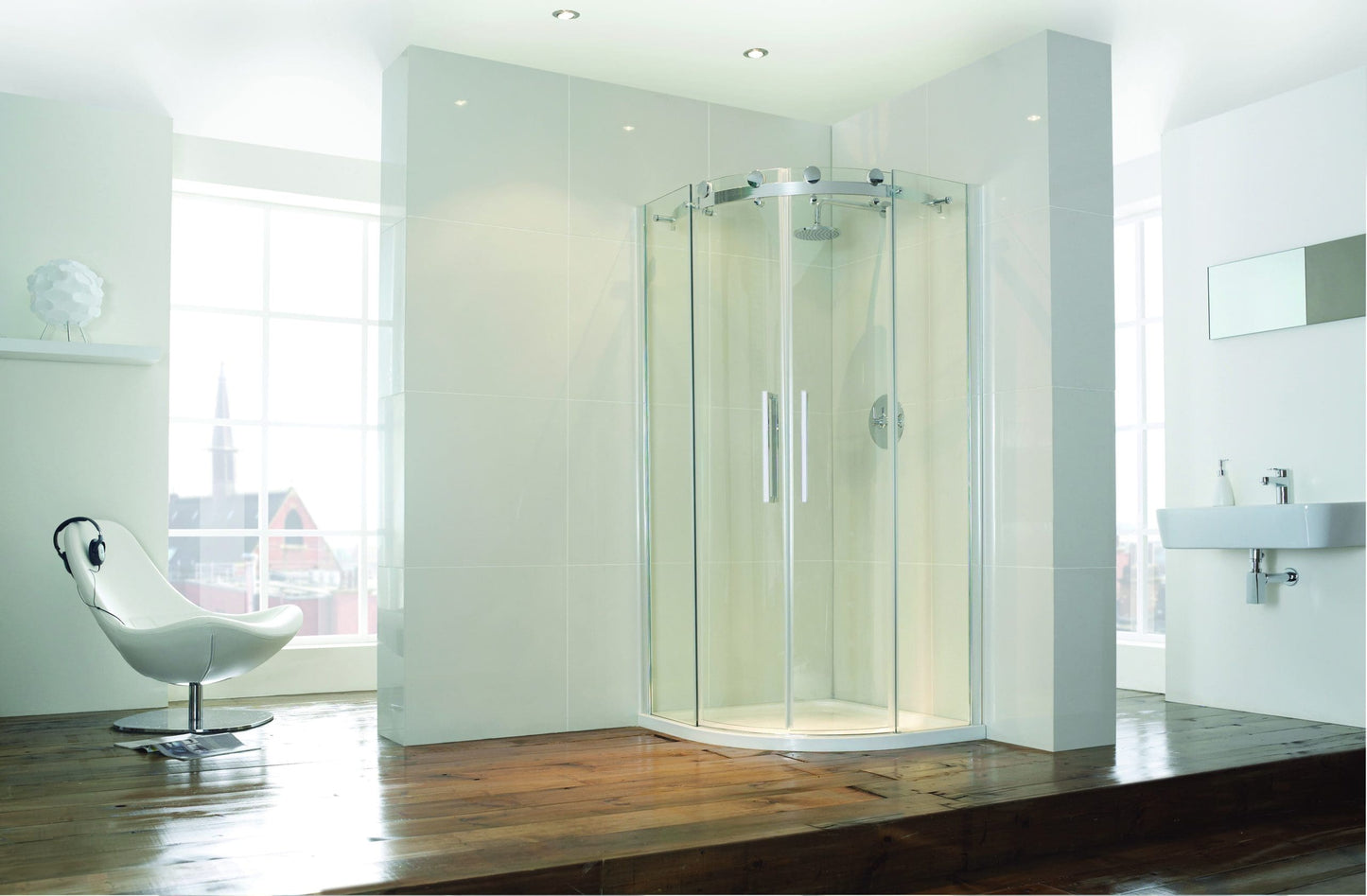 Frameless 900 2 Door Quad Cubicle