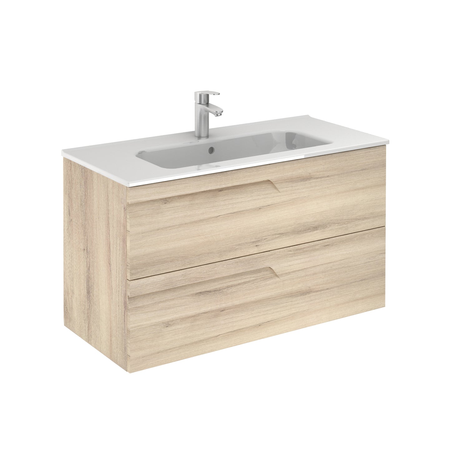 Vitale 1000 Wall Hung Unit Light Oak