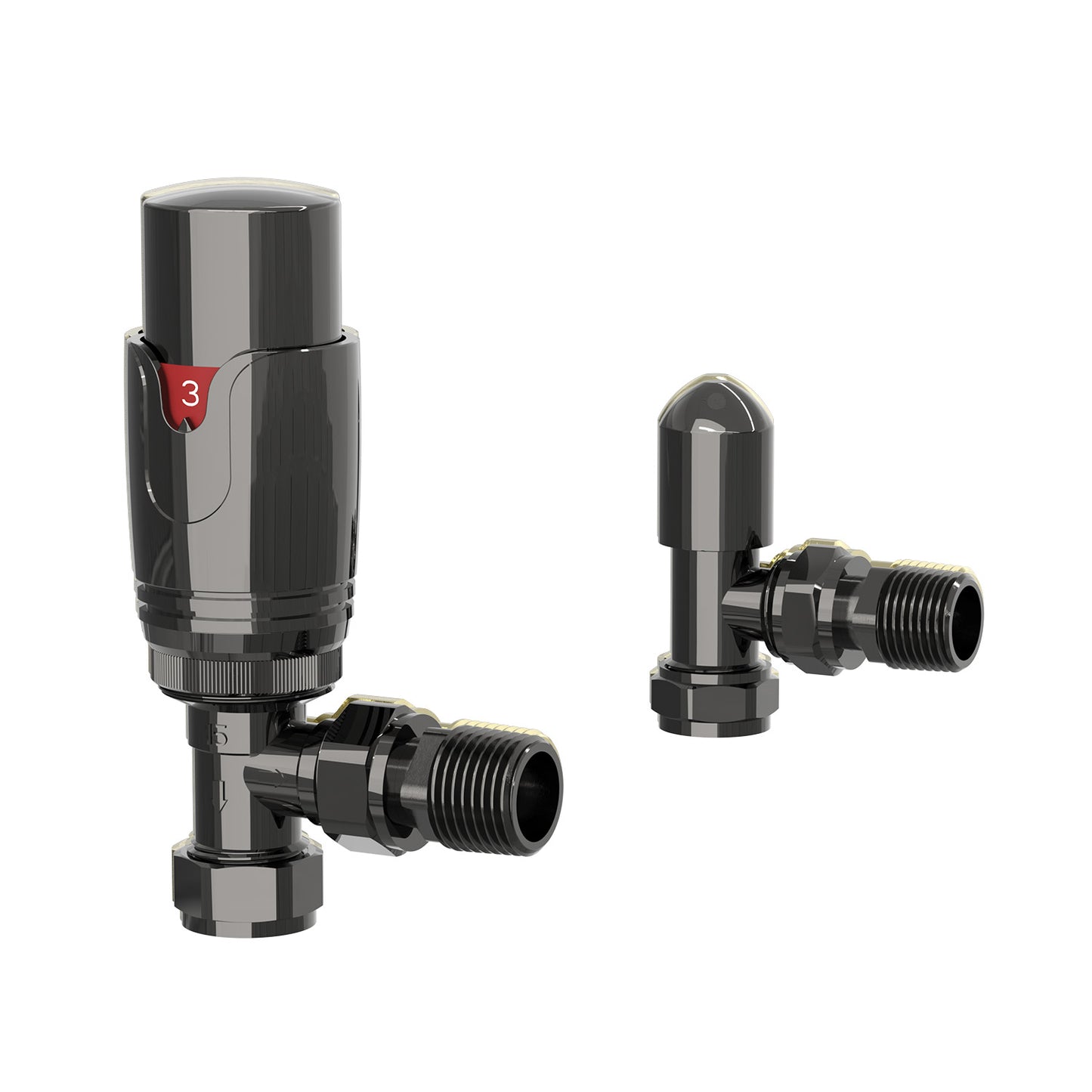 Angled Thermostatic Valve Set Black Nickel