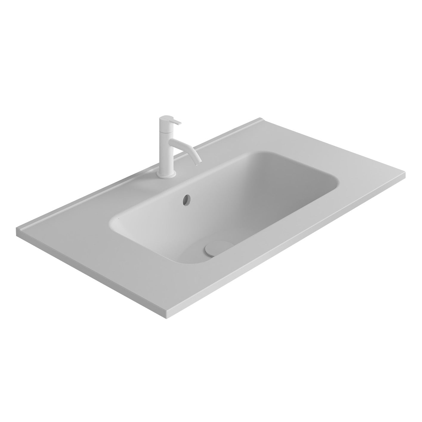Enzo Square 800 Basin Matt White