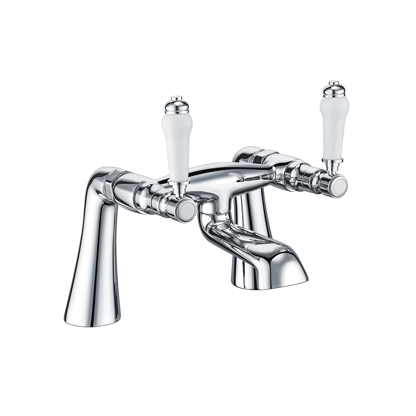 White Lever Bath Filler Chrome