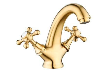 Edwardian Basin Mixer Brushed Brass