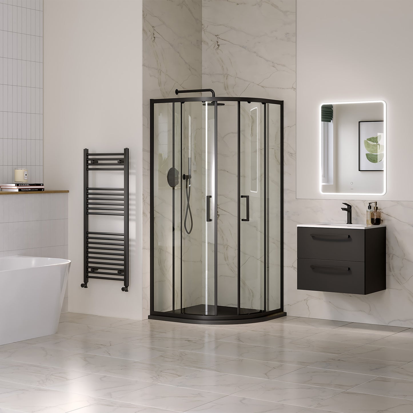 Aquaglass 6Mm Black 1200 X 800 Cubicle