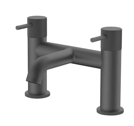 Mineral Fluted Bath Filler Gunmetal Grey