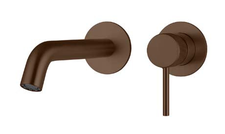 Mineral Fluted W/Mount Basin Mixer Bronze