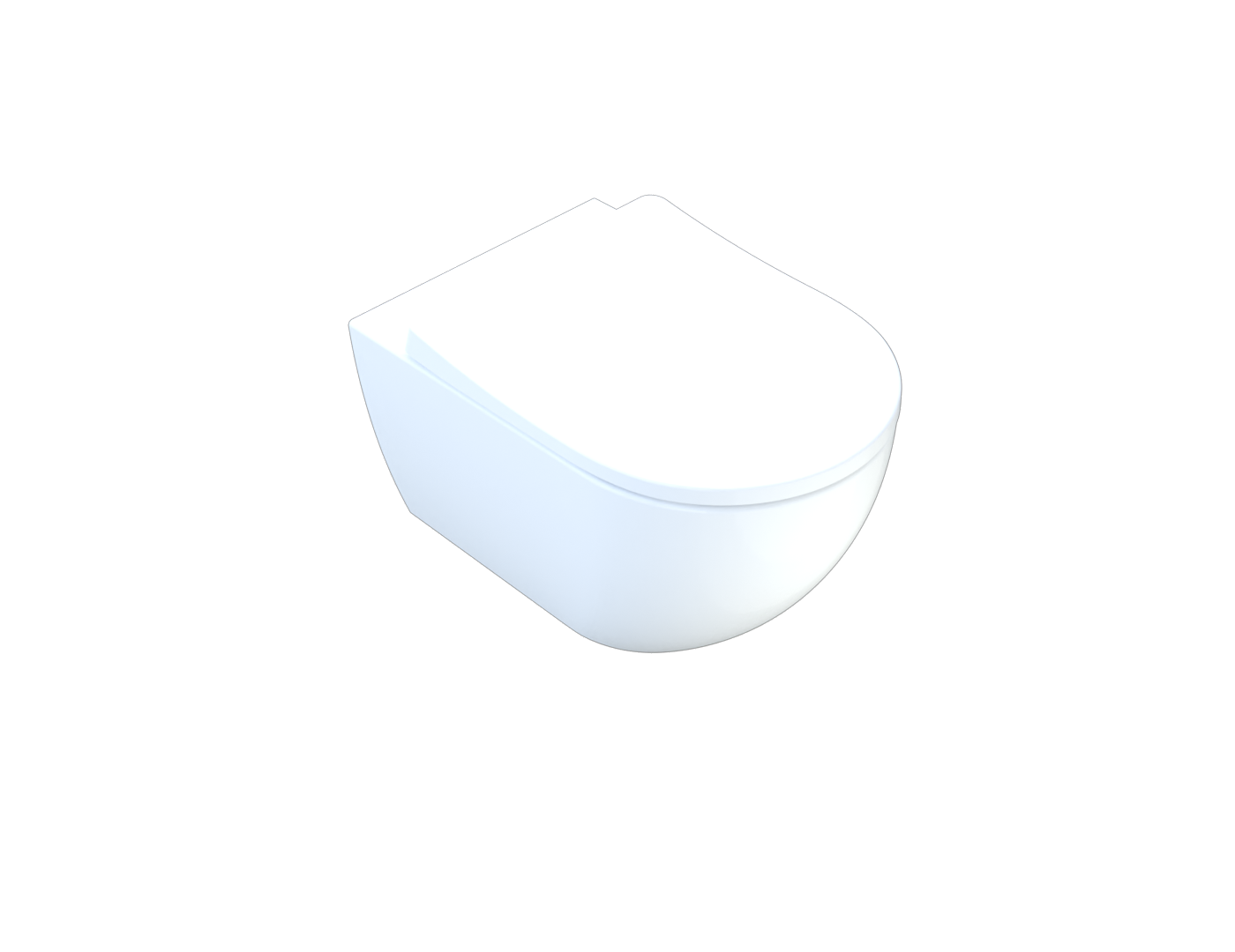 Adella Rimless Wall Hung Pan Gloss White