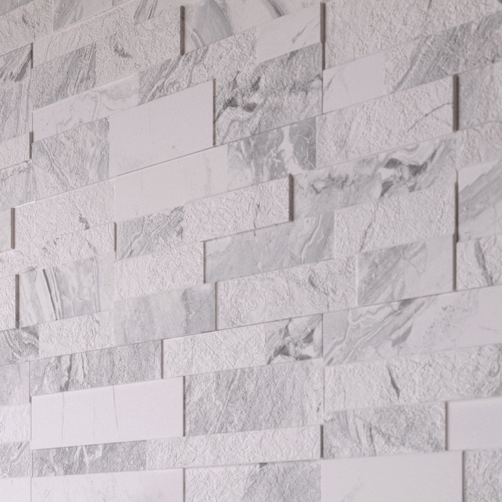 Oswald White Split Face Wall Tile