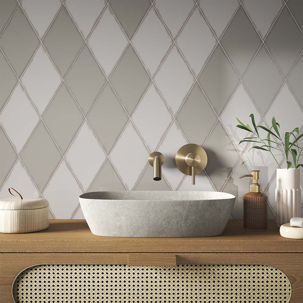 Vintage Rhomboid Light Grey Wall Tile