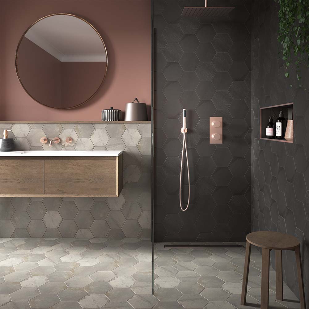 Hex Steel Wall & Floor Tile