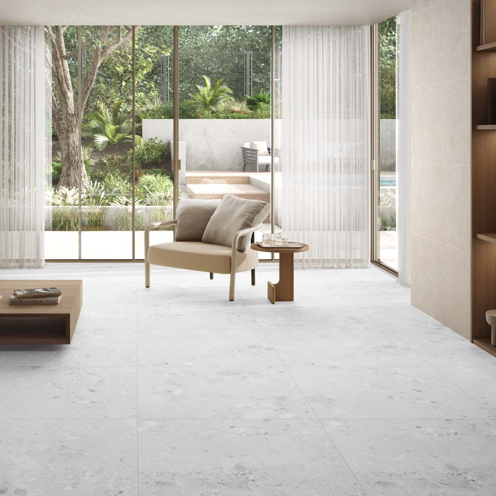 Amaya Terrazzo White Wall & Floor Tile
