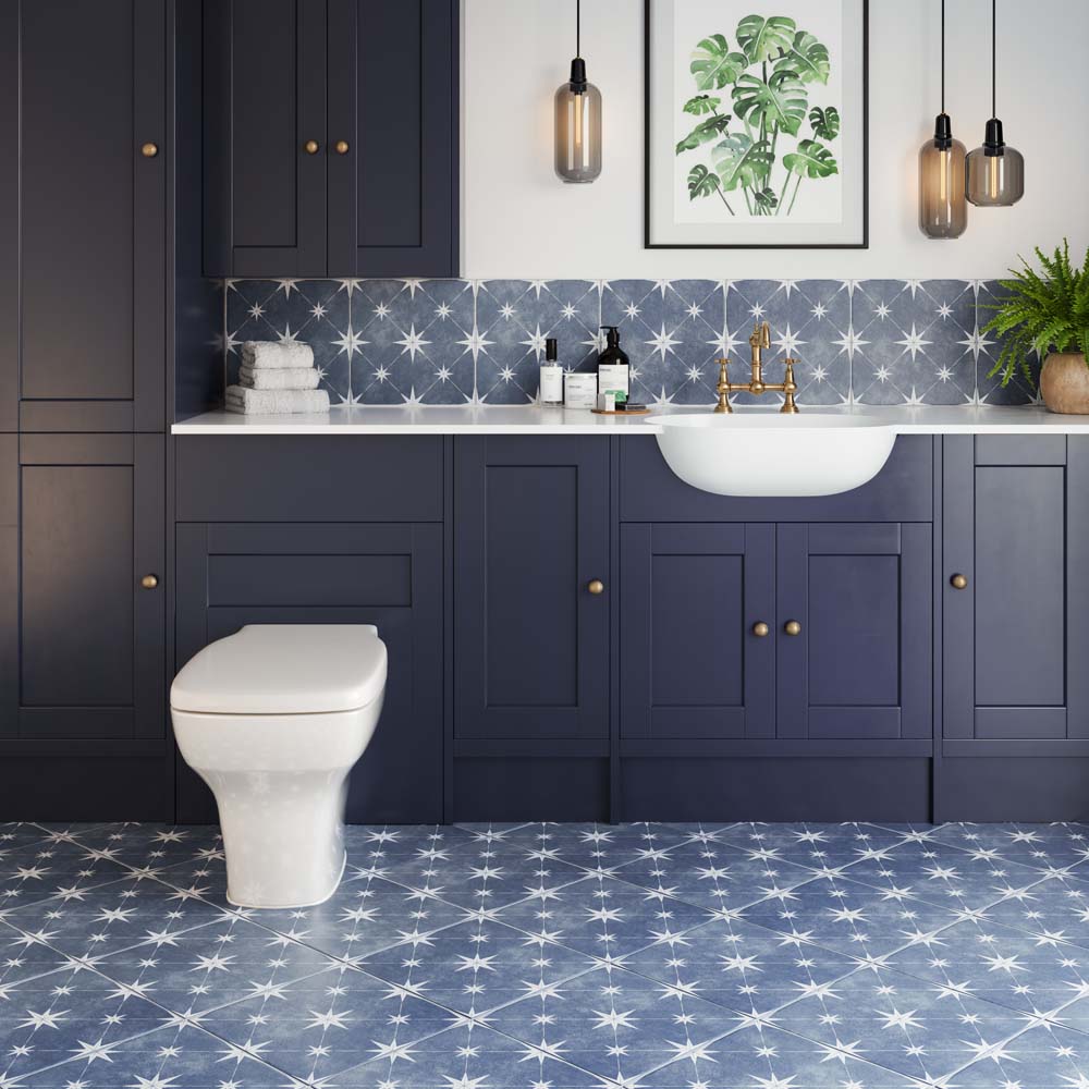 Vincent Navy Blue Patterned Wall & Floor Tile