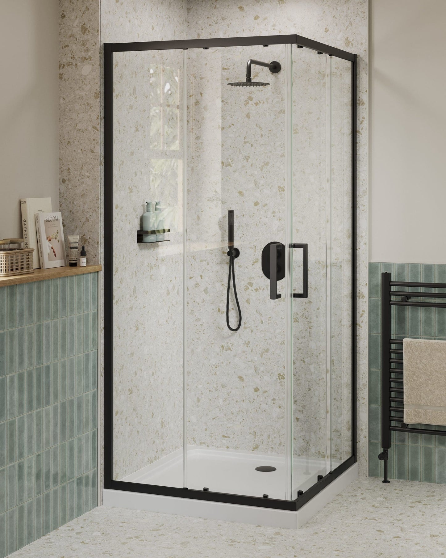 Aquaglass 6Mm Chrome 760 Cnr Entry Cubicle