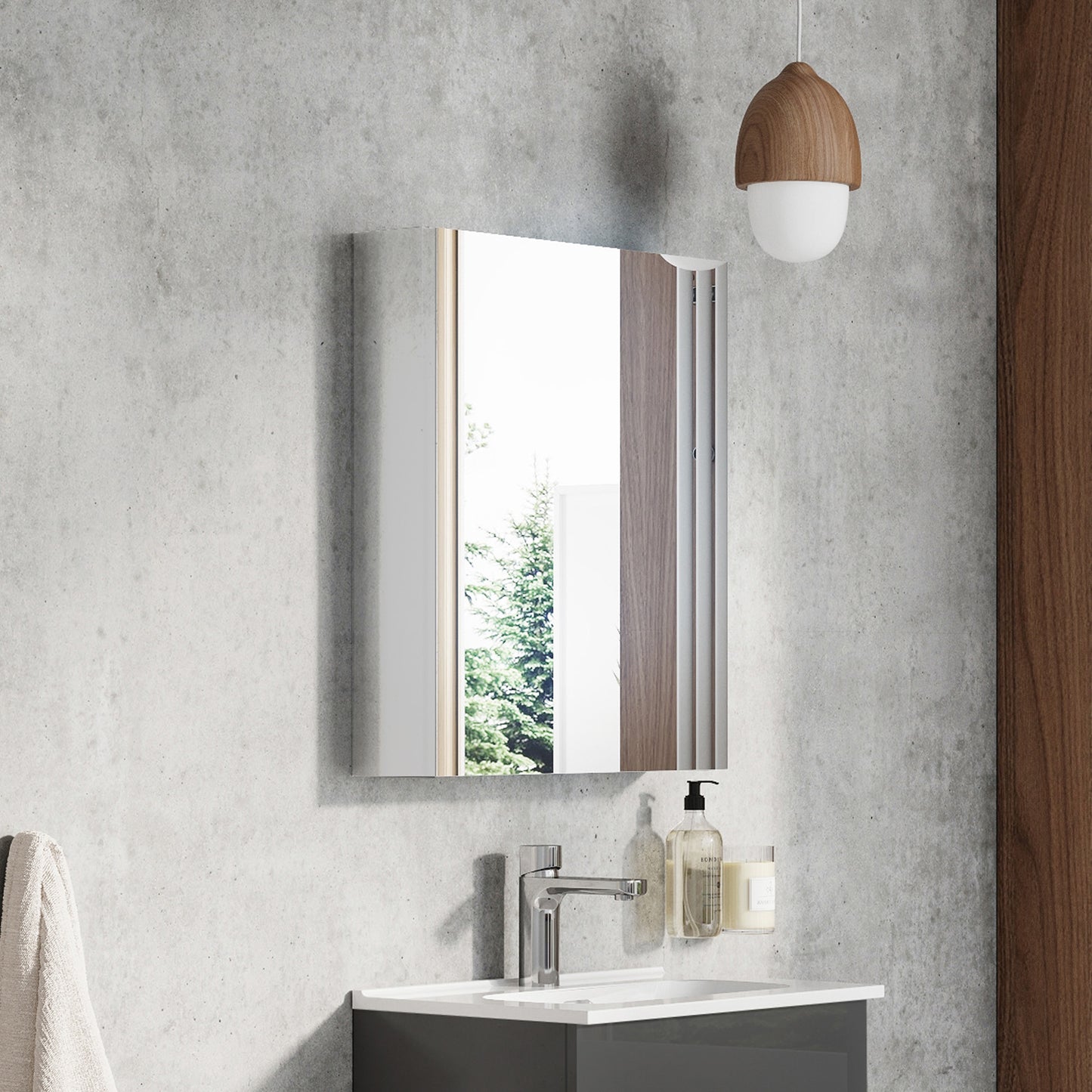 Aquatrend 400 1 Door Mirror Cabinet