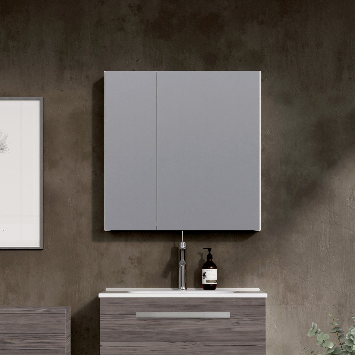 Aquatrend 600 2 Door Mirror Cabinet