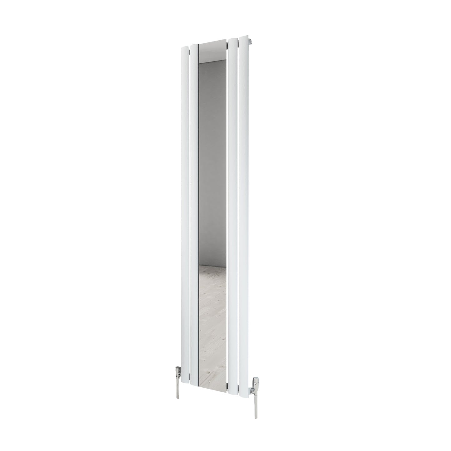 Moda Vertical Steel Rail 380X1800 White Mirror