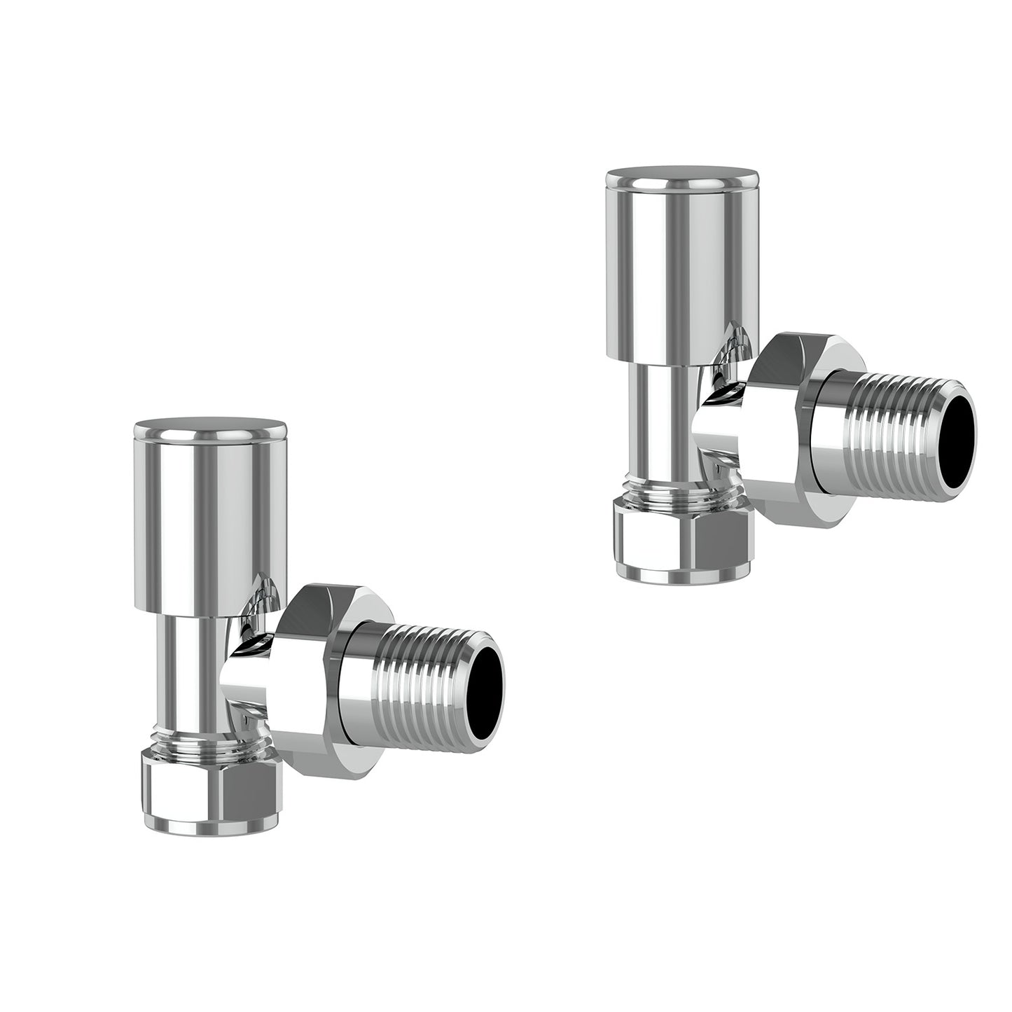 Angled Rad Valves (Pair) Chrome