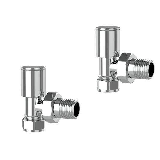 Angled Rad Valves (Pair) Chrome