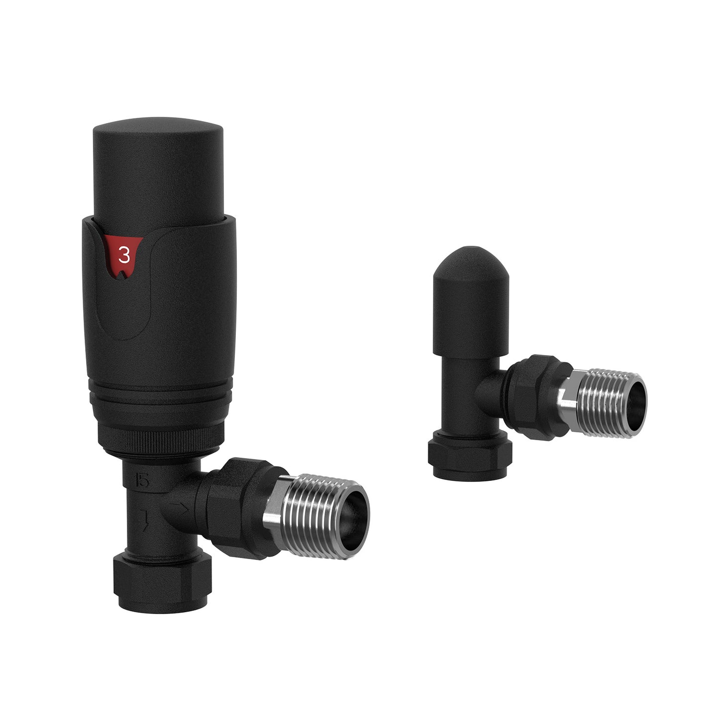 Angled Thermostatic Valve Set Black