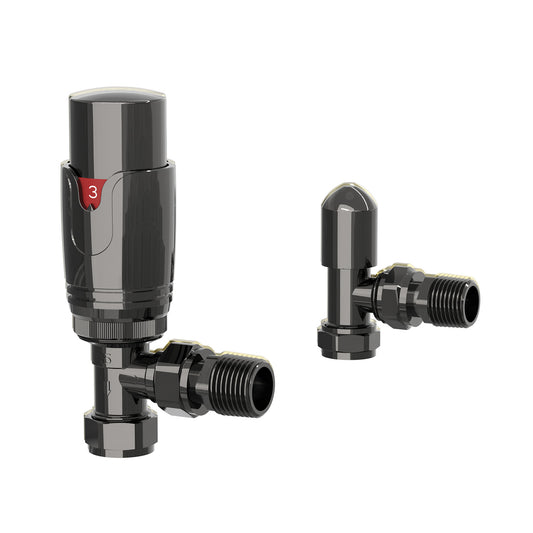 Angled Thermostatic Valve Set Black Nickel