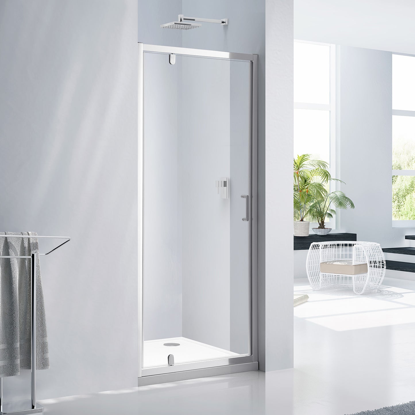 New 6Mm Pivot Door 1000 Chrome
