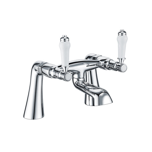 White Lever Bath Filler Chrome