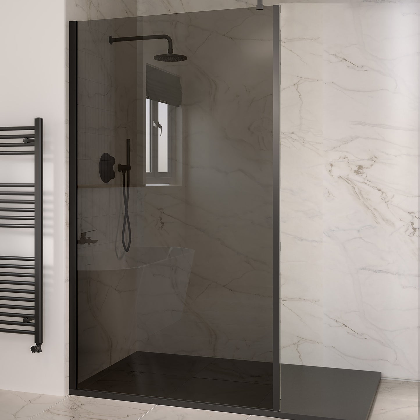 Wetroom 10Mm Walk-In Smoke Glass Only 1600