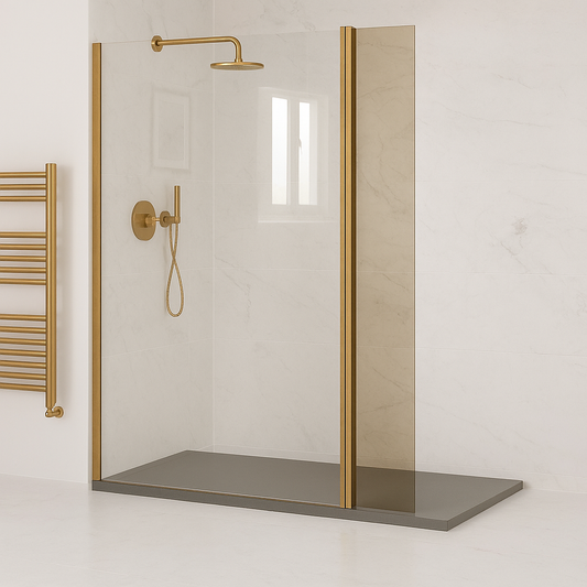 Wetroom 8Mm Flipper Pnl 300 Brush Brass