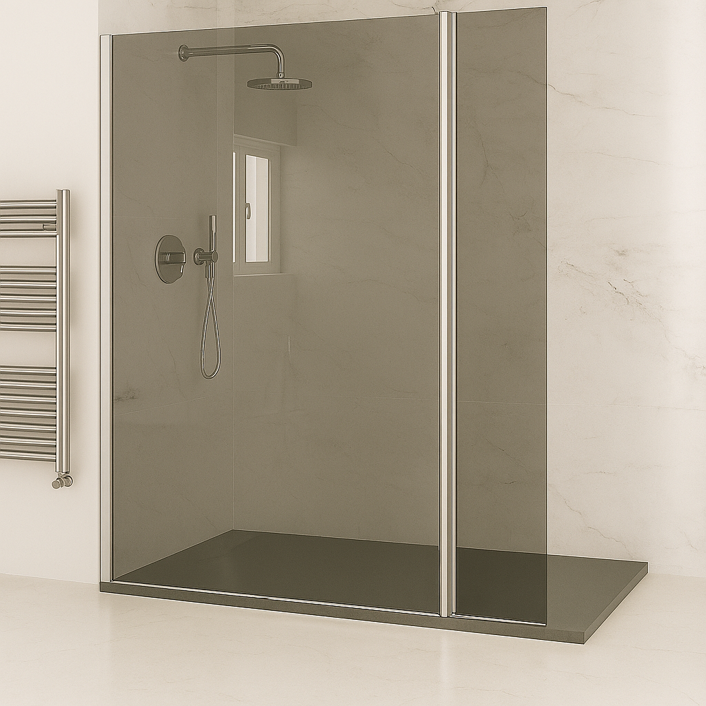 Wetroom 8Mm Flipper Pnl 300 Smoke/Chrome