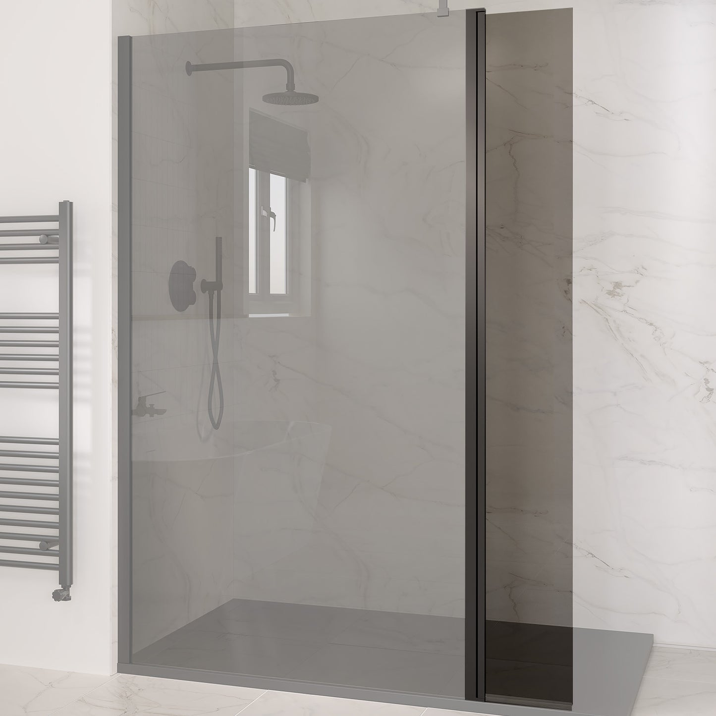Wetroom 8Mm Flipper Pnl 300 Smoke/Black