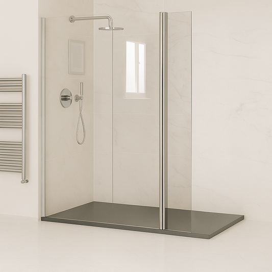 Wetroom 8Mm Flipper Pnl 300 Clear/Chrome
