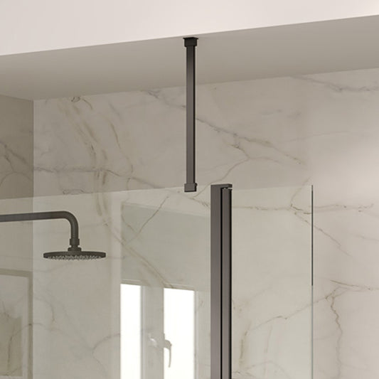 Wetroom Glass To Ceiling Arm Black