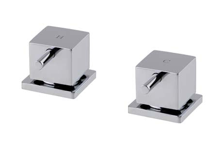 Square Deck Bath Side Valve Chrome