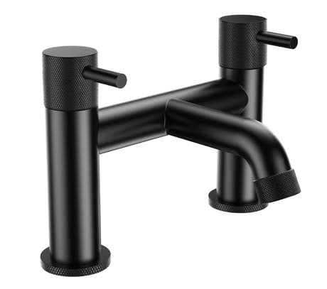 Mineral Fluted Bath Filler Black