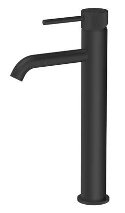 Mineral Fluted Tall Basin Mono Black