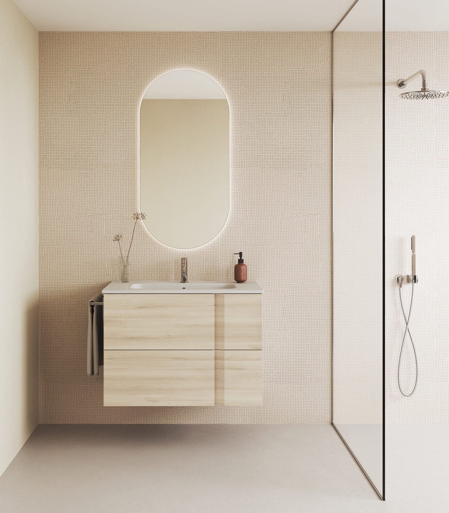 Fessura 800 W/Hung 2Drw Unit Nature Beige