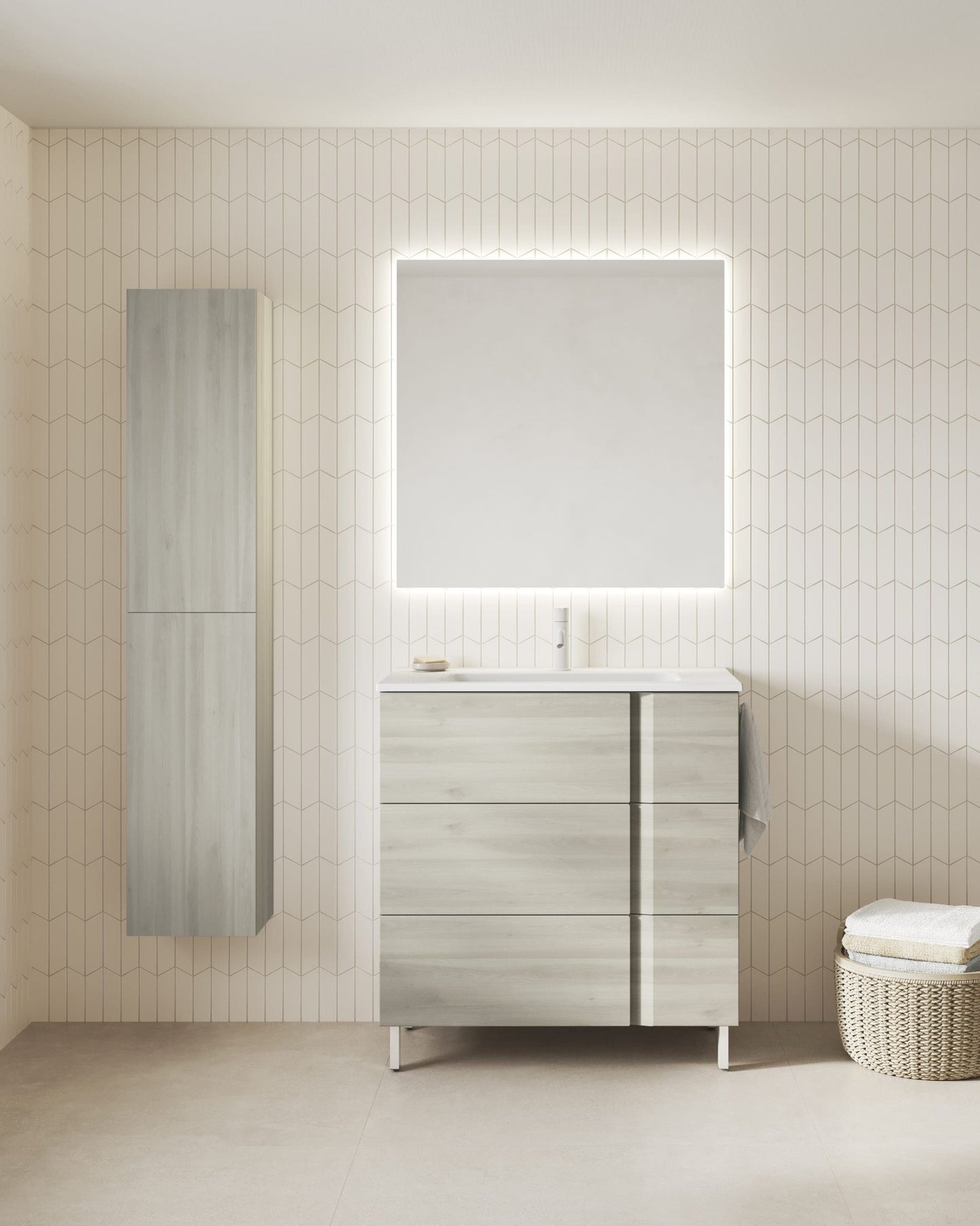 Fessura 800 F/Stand 3Drw Unit Nature White