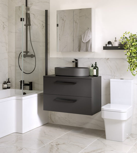 Palma Oval 400 Stone Basin Black