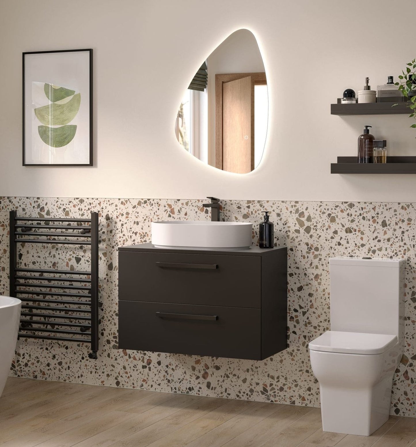 Palma Oval 550 Stone Basin White