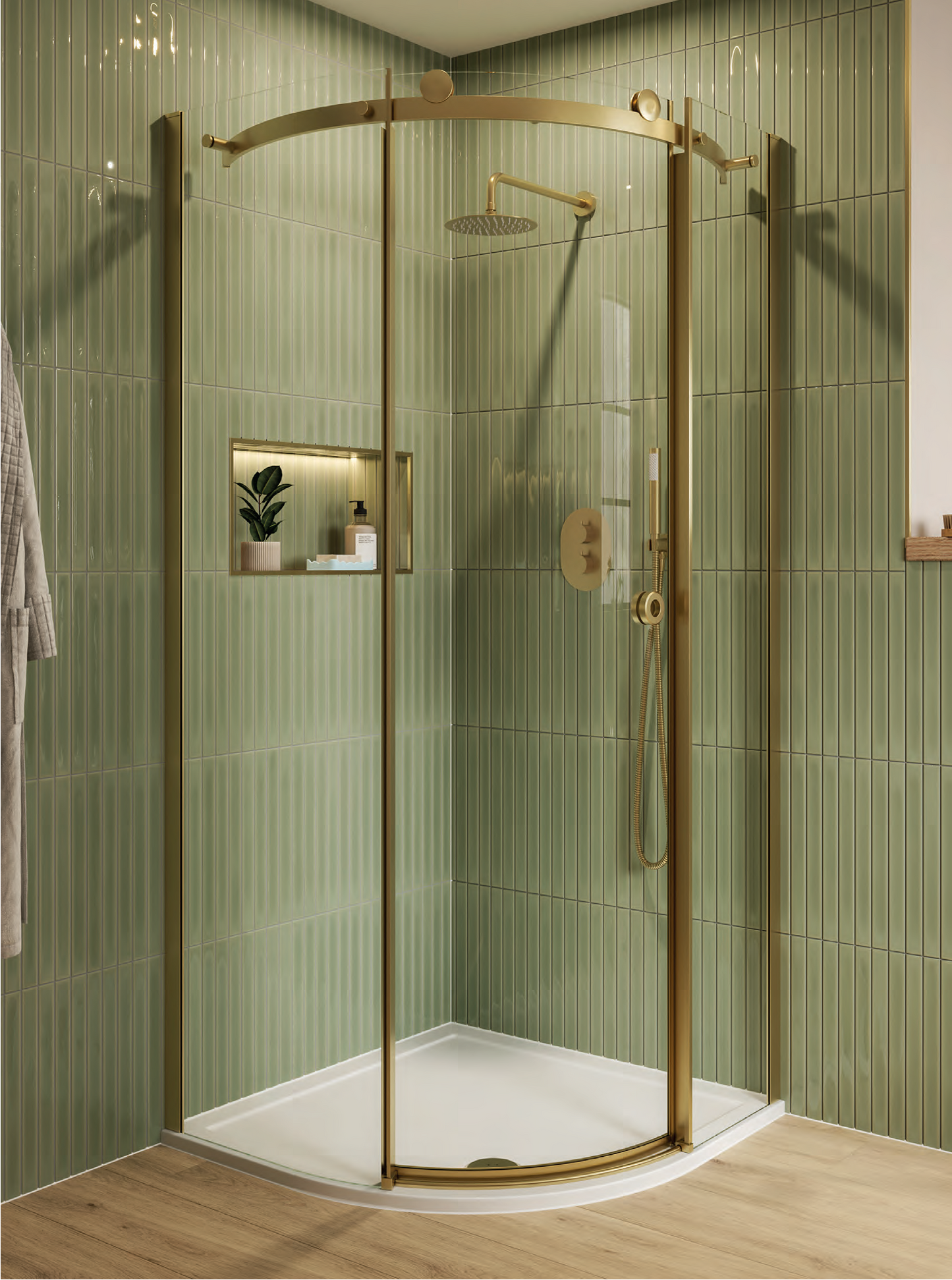 Sphere 1200 X 800 Quad Cubicle B/Brass L/H