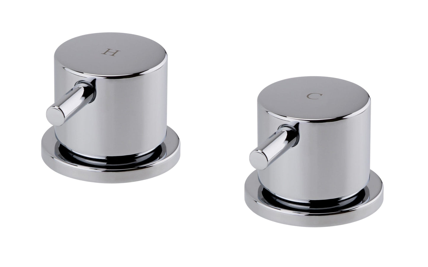 Round Deck Bath Side Valve Chrome