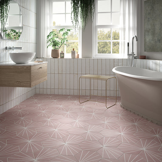 Sunburst Rose Wall & Floor Tile