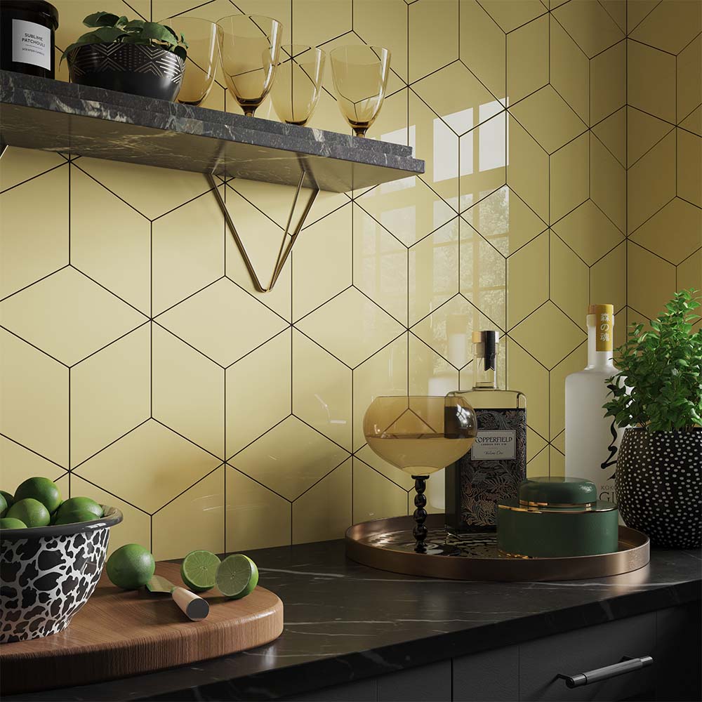 Rhomboid Yellow Wall Tile