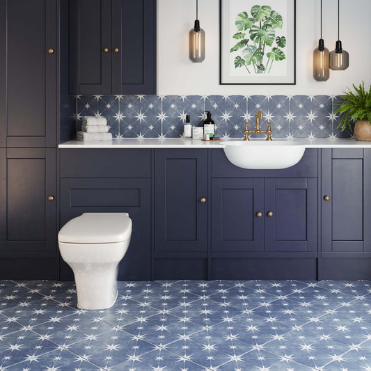 Vincent Navy Blue Patterned Wall & Floor Tile